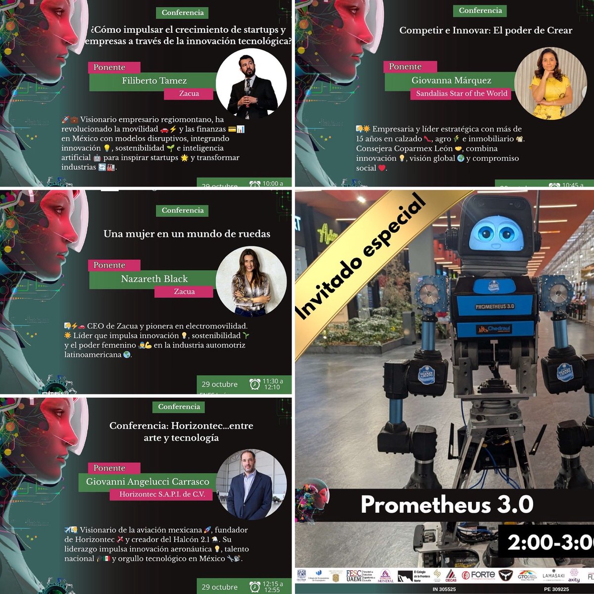 Genesis_Latam40's tweet photo. 🚀✨ ¡Mañana seguimos con el 1er Congreso Génesis LATAM 4.0!
4 Conferencias, pitcheo de 🎬 y la premiación con nuestro invitado especial 🤖 Prometheus 3.0.

📍 Auditorio Javier de la Fuente, ENES León UNAM
🎥 En vivo por Facebook Live 👉 https://t.co/Z28qCRMZPo

Innovación #IA https://t.co/jU4XQ4STc4