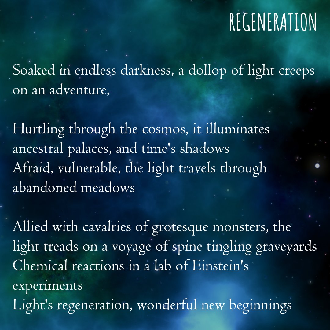 Nehasnotebook's tweet image. Regeneration - oct29
#DailyPictureTheme #vss365 
 #moonmystic #Ourpoetryx #VssMystery 
#WeirdMicro #TurnUpTheDark
#WIPwordsearch 
#WriteMap~381 #poetry