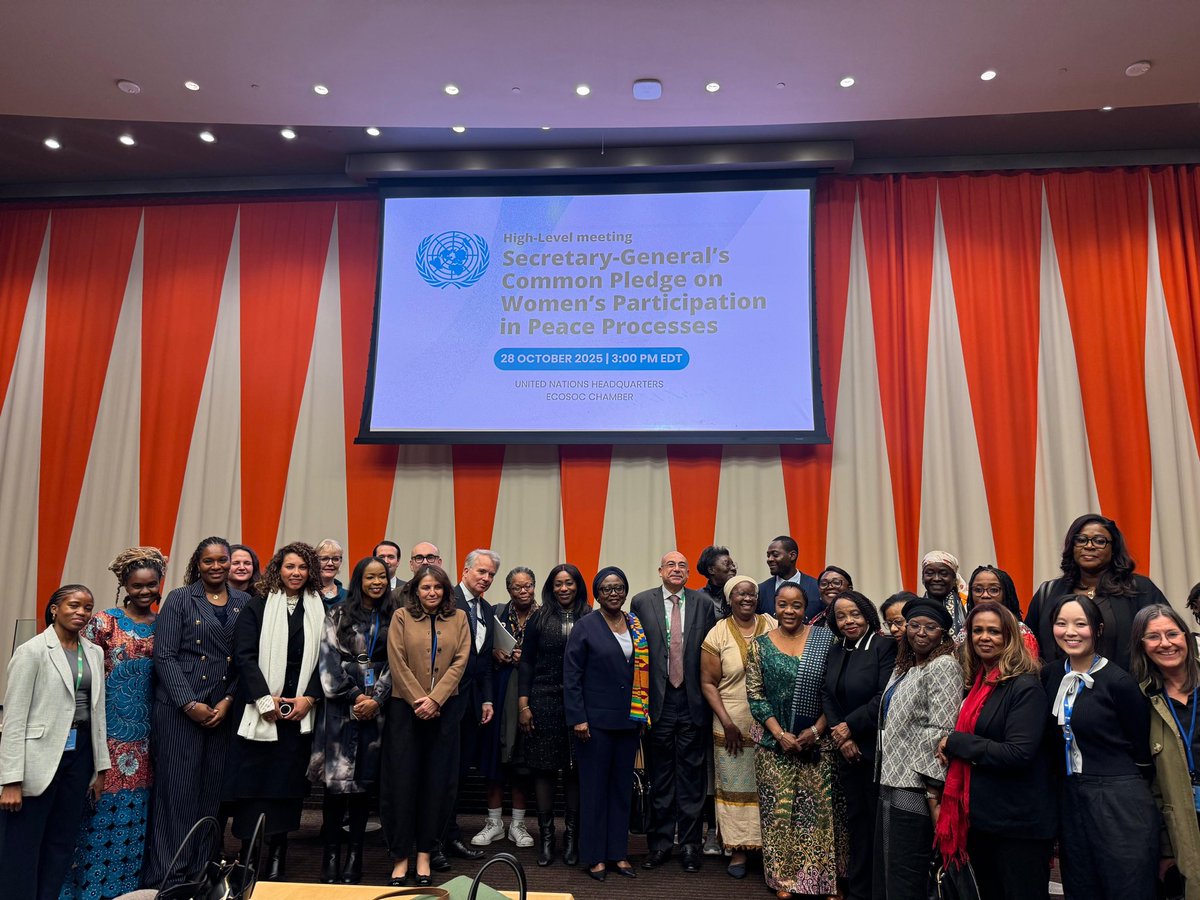 NRoguiai's tweet photo. Africa stands not just as a participant, but as a primary architect of the #WPS future. Amb. Edrees, speaking today on the #CommonPledge. He emphasized that sustainable peace is built on the full inclusion and leadership of women. #AU https://t.co/1VsyQxDDVK
