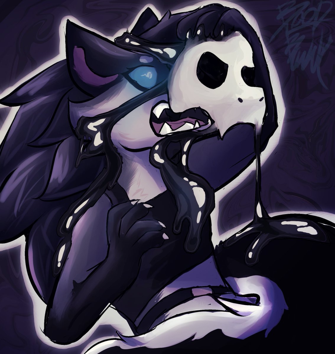 Once it’s touched you, there is no escape.

🖤 Lovely Art done by @/rabbitnosebleed.bsky.social