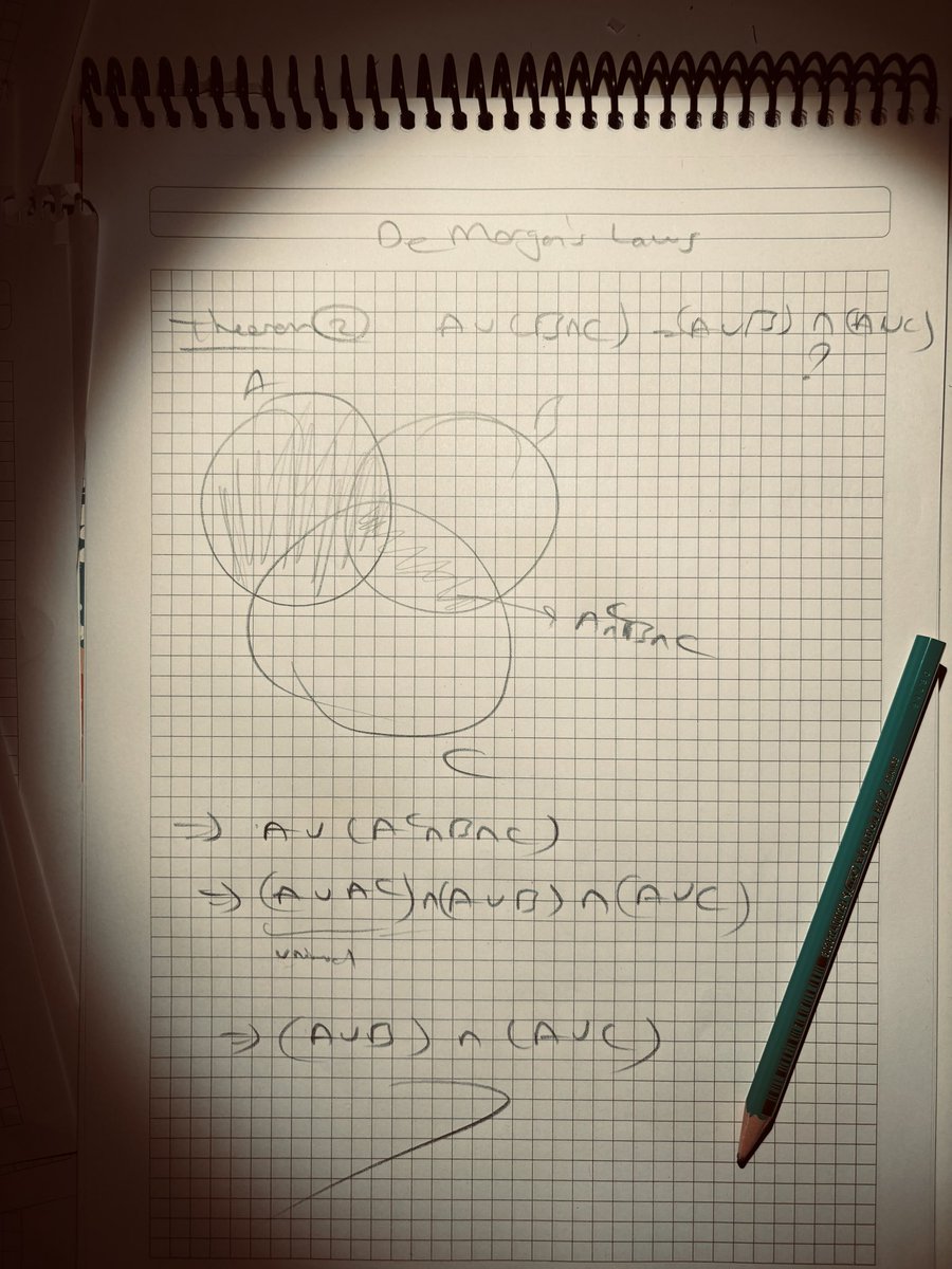 hincaltopcuogl1's tweet image. Towards morning, with De Morgan’s Laws😅 #DeMorgan #DeGroot #probability