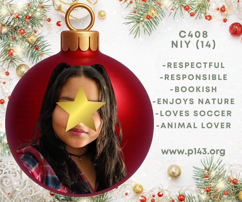 P143Org's tweet image. WINTER HOST FAMILY NEEDED FOR THIS SWEET GIRL!  NIY (14) is a bright, energetic spirit who brings positivity and dedication to everything she does.  She has the best smile!

To learn more NIY, please register here to view the Photolisting: p143.org/pre-registrati…