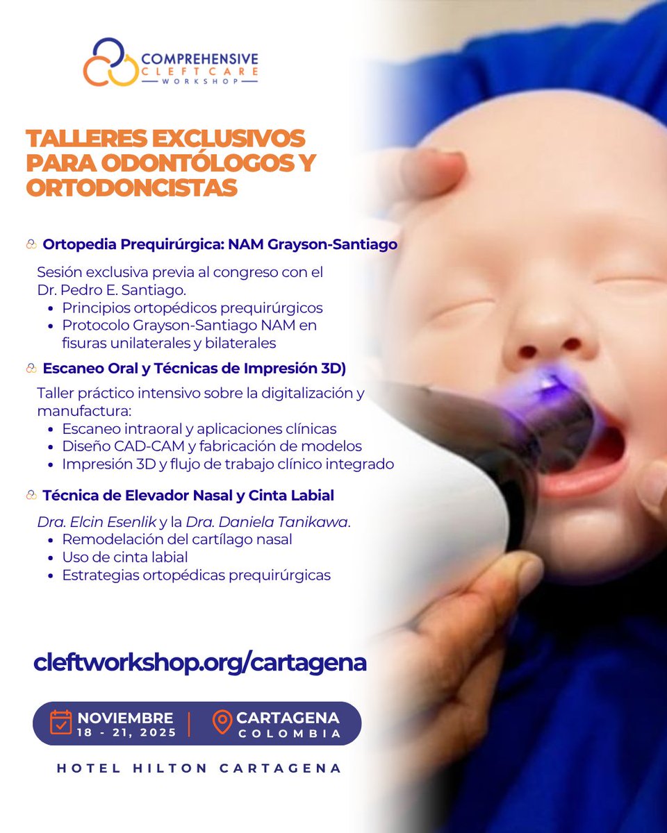CCCWorkshops's tweet image. ¿Listo para perfeccionar tu práctica? En el CCCW Cartagena 2025 podrás participar en tres talleres exclusivos ¡No te pierdas la oportunidad de aprender de los mejores y llevar tu práctica al siguiente nivel!
#CCCW2025 #Cartagena2025 #CleftCare