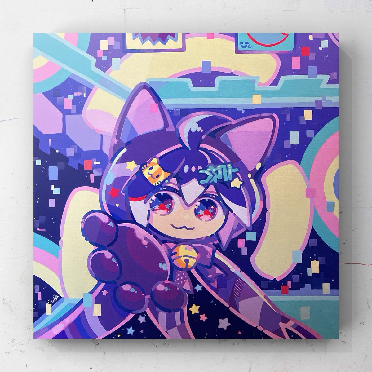 しましまぴかそ　F New figures and masks. It is a double face flower.