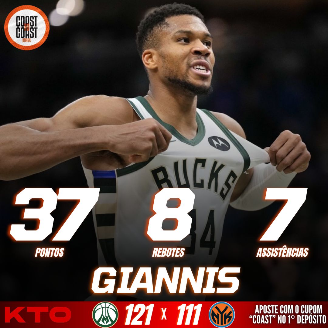 brasilcoast2's tweet photo. VOCÊ ACHOU MESMO QUE ELE NÃO IA FAZER ISSO?

GIANNIS ANTETOKOUNMPO COM MAIS UM RECITAL DO MELHOR JOGADOR DO MUNDO DESSE ESPORTE. QUE PARTIDA FENOMENAL DO CAMISA 34 PARA CONDUZIR O MILWAUKEE BUCKS A MAIS UMA VITÓRIA!

OS BUCKS ESTÃO 3-1 NA TEMPORADA. O RESPEITO VOLTOU. https://t.co/QCMC5JJSk5