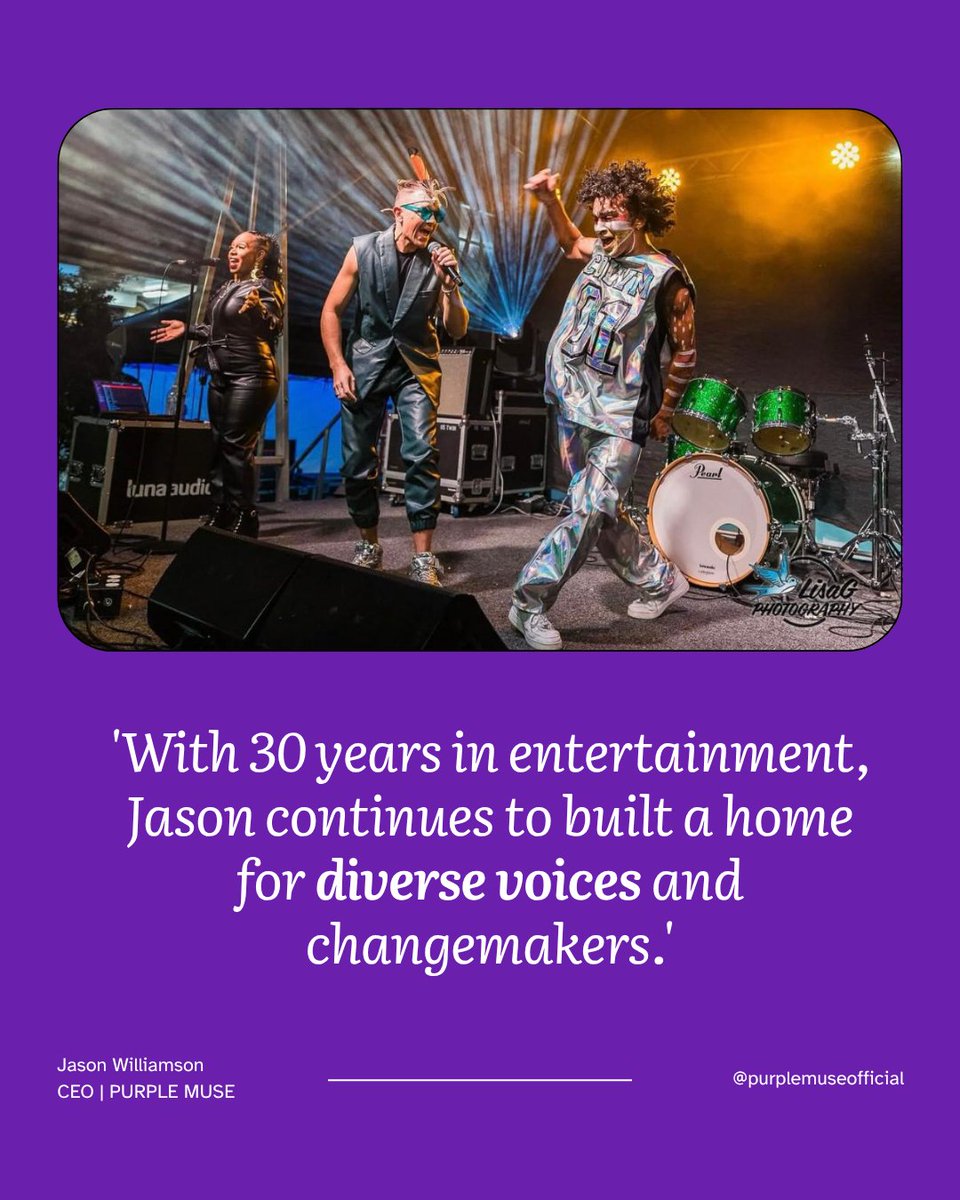 purplemuseau's tweet photo. Behind the Muse: Meet Jason Williamson - founder of Purple Muse. With 30 years in entertainment, he’s built a home for diverse voices and changemakers. https://t.co/JY4SLRPp5m
#MeetTheTeam #PurpleMuse #CreativeLeadership https://t.co/kOcQxQ8OMB