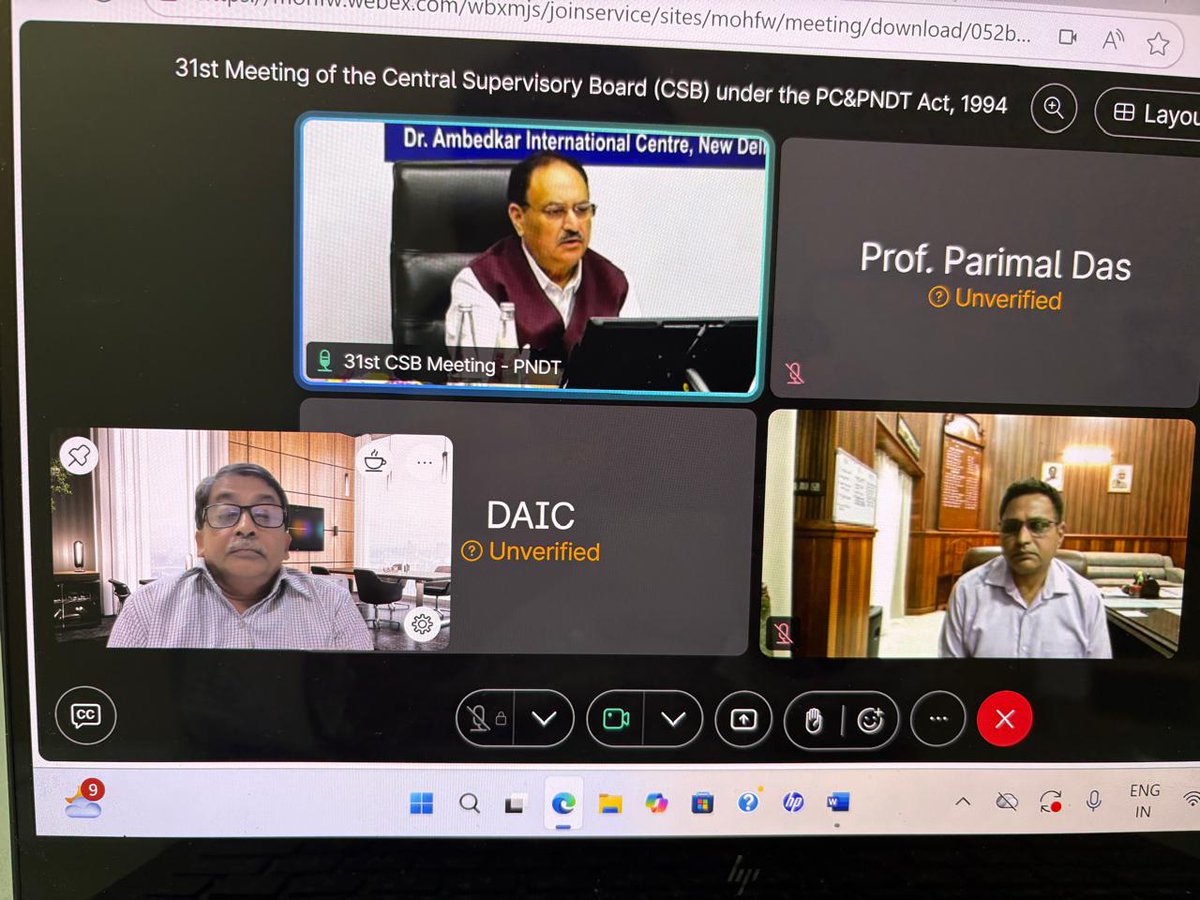 DeanScienceBHU's tweet image. We are delighted to share that Prof. Parimal Das, Center of Genetic Disorder, Institute of Science attended the online meeting of the 31st  meeting of the Central Supervisory Board and interacted with hon&apos;ble @JPNadda Minister of Health and Family Welfare.