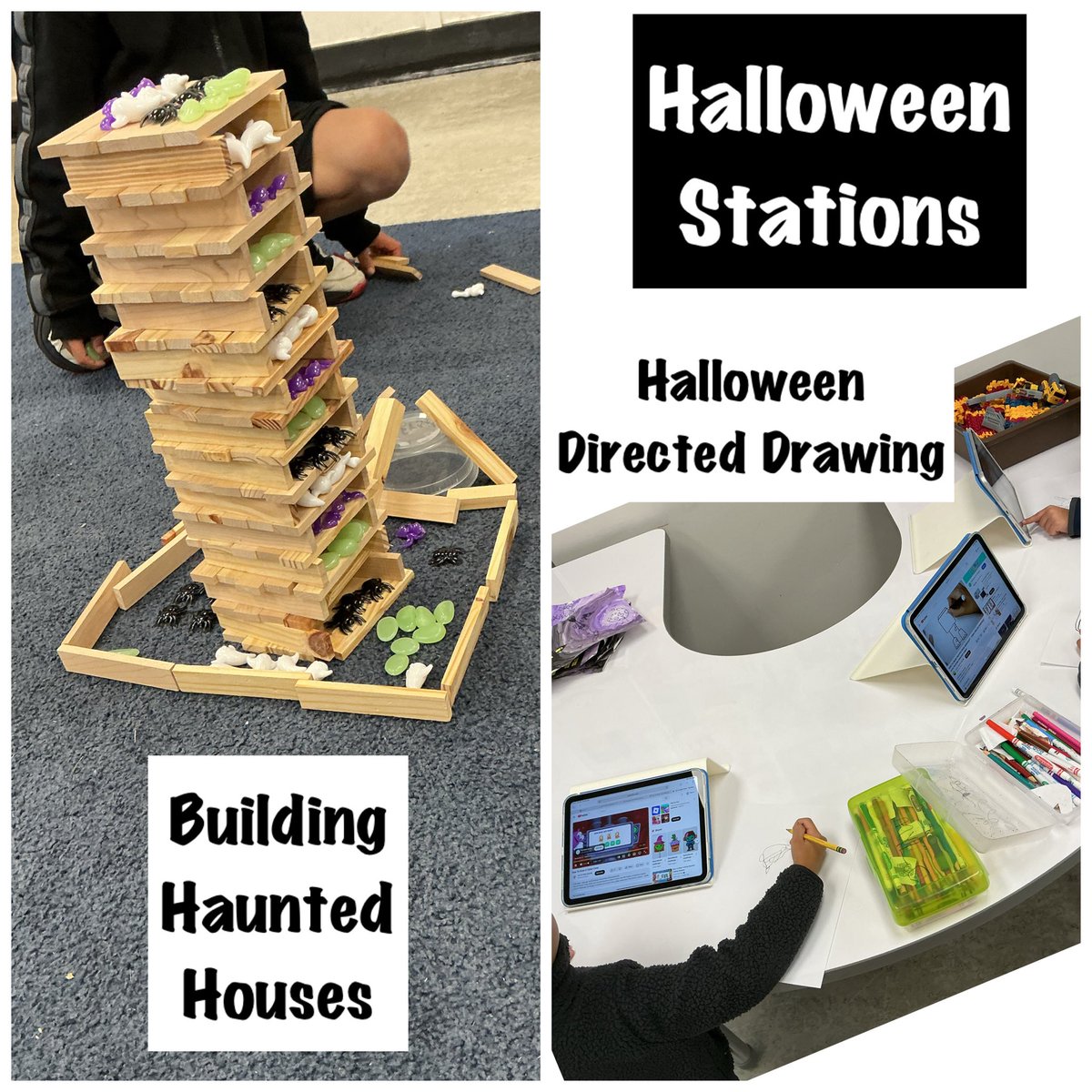 burnsmelissa1's tweet image. Had such a fun time with a Grade 1/2 class today! We kicked off Halloween week with my favourite Halloween Stations. #sd38learn