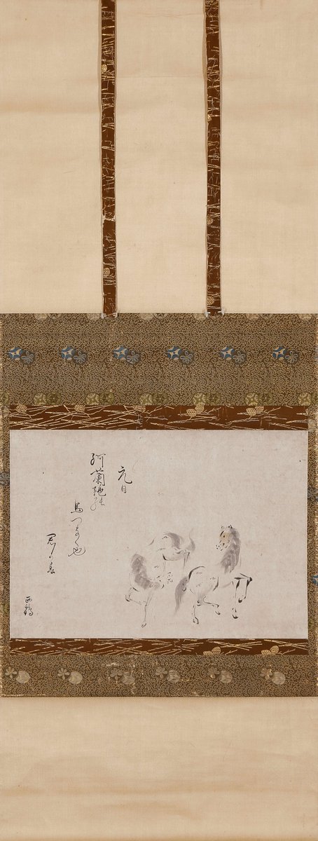 こちらは、江戸初期に活躍した井原西鶴（1642-1693）の「馬図自画賛