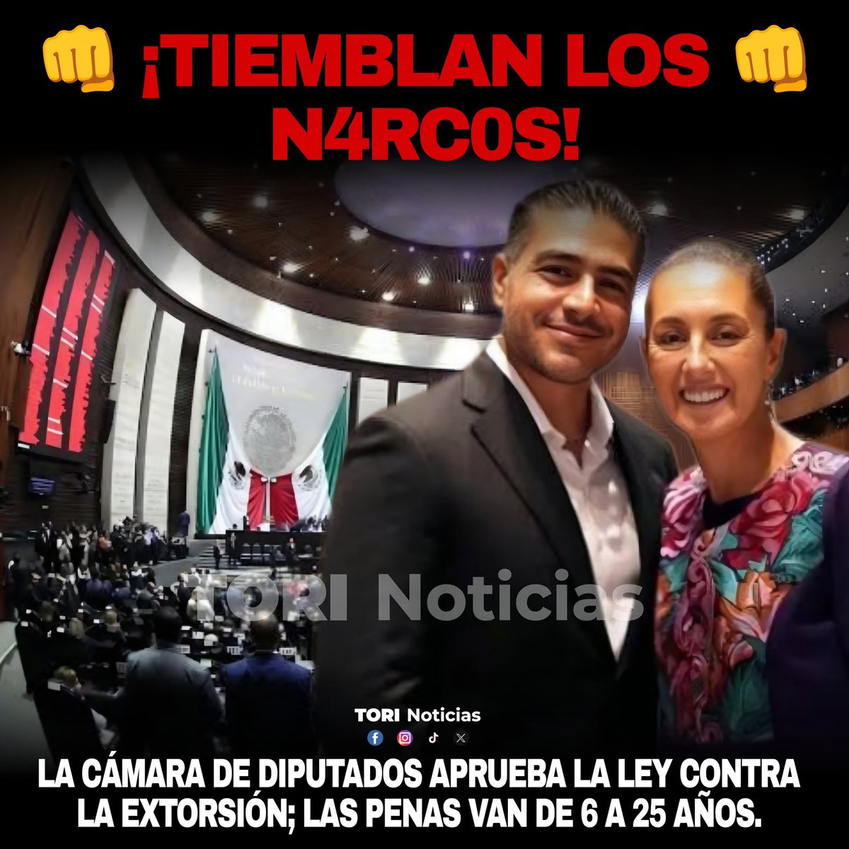 ¡URGENTE! 🚨🇲🇽👊🏼💪🏼

Con 456 votos a favor, la Cámara de Diputados aprueba la Ley General c0ntra la ext0rsión.

La norma homologa el delit0 a nivel nacional, establece p3nas de 6 a 25 años y determina que se persiga de oficio.

Además garantiza protección a víctim4s y permite la