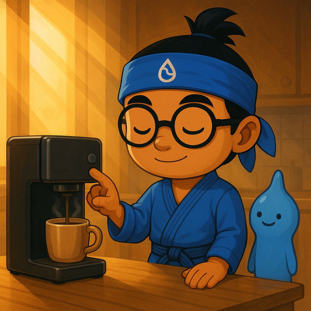 iamsuiofficial's tweet image. One press. One sip. One flow ☕💧
GM Dojo 🙏

#IAMSUI #GMDojo #SuiBlockchain