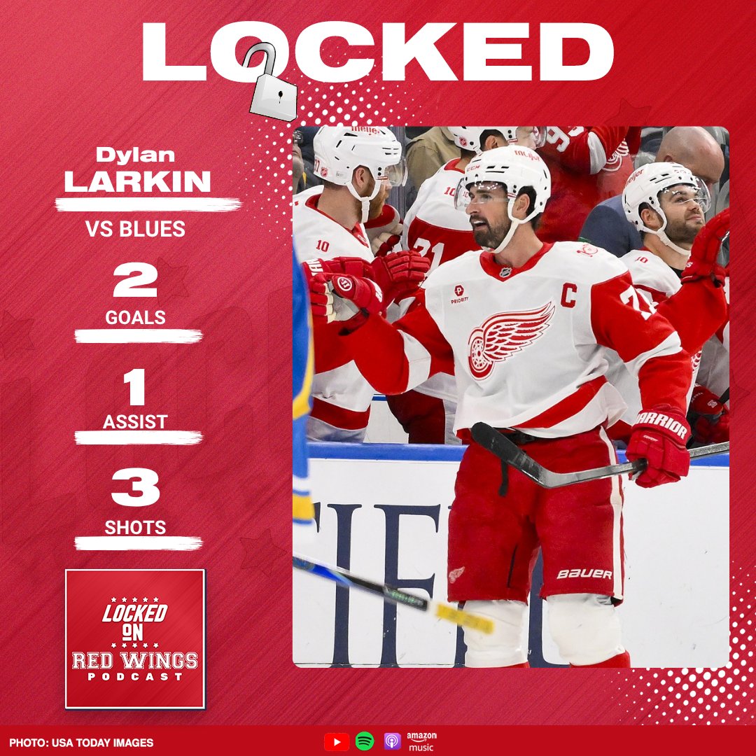 Dylan Larkin had another great night! His 3-point night gives him 16 on the season, 2nd in the NHL! #LGRW