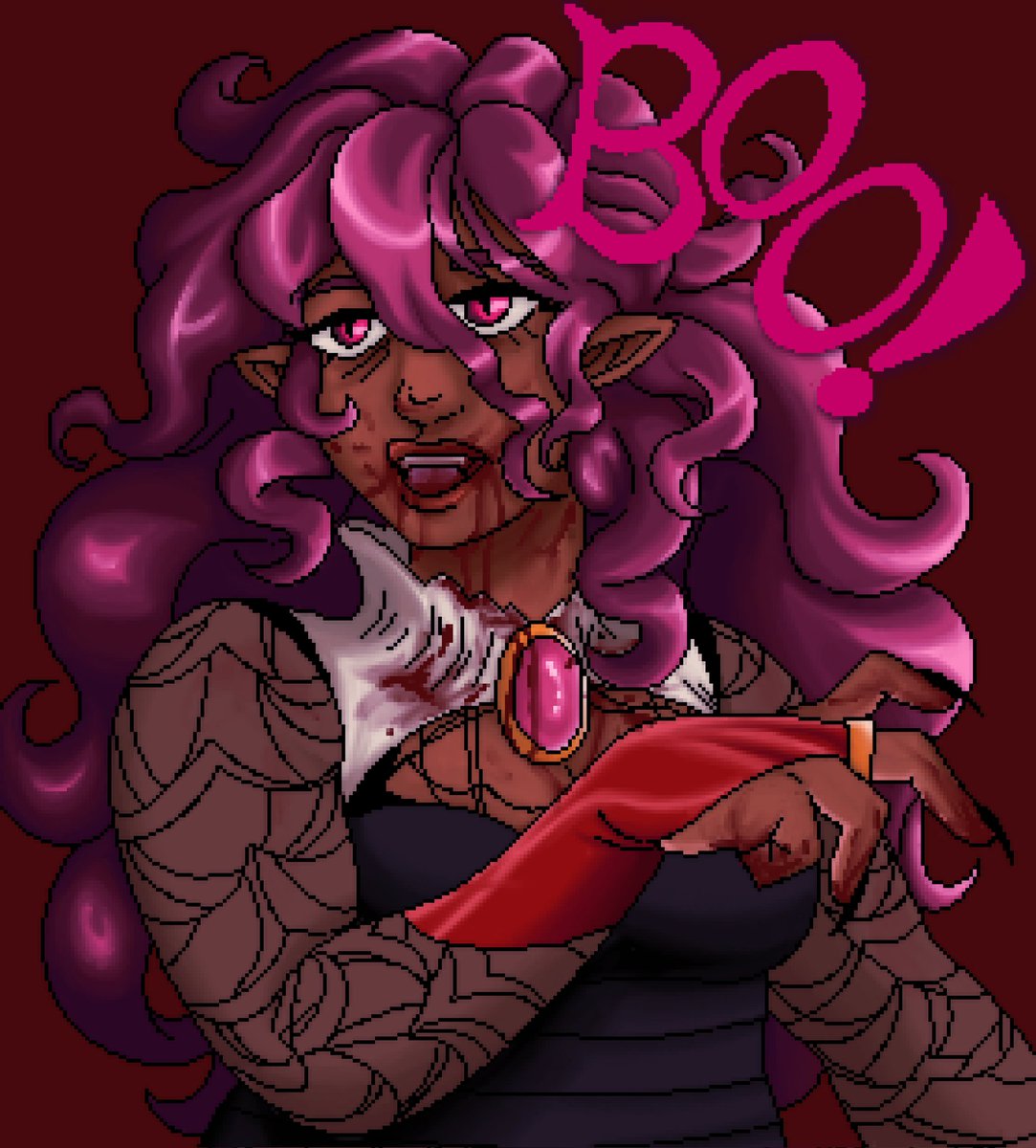 bytesized111's tweet image. Finally sat down to draw, happy halloween 🎃