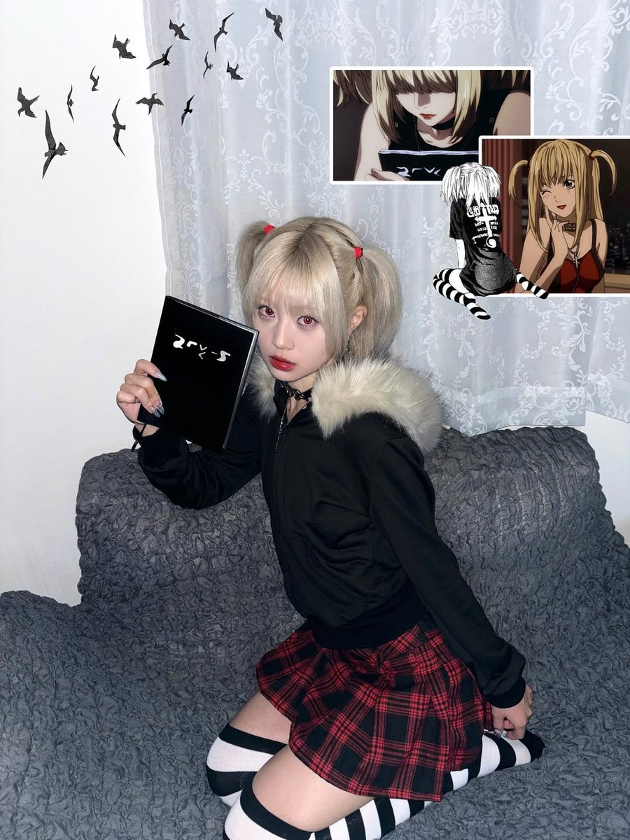 queenzwonchae's tweet image. ELSEE&apos;S PONO dressing up as Misa Amane from Death Note

#ELSEE #エルシー #PONO