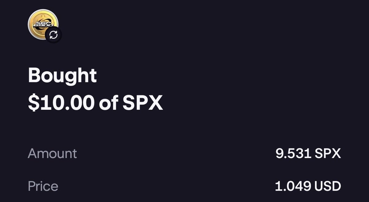 Proof of DCA #SPX6900 

Day 121 💹🧲

SPX is a way of life. PLOG