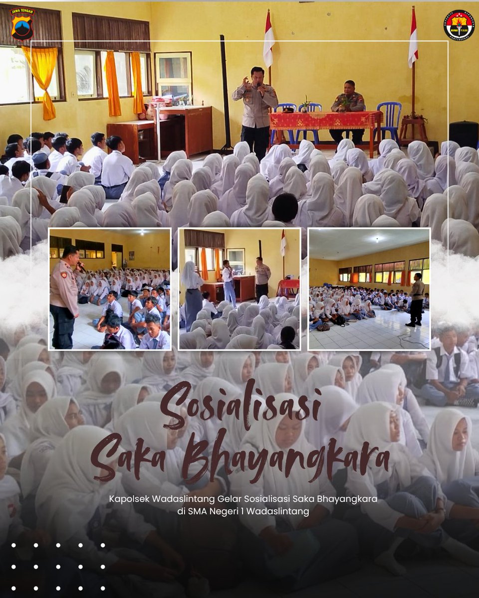 polsekwdl's tweet photo. Kapolsek Wadaslintang Iptu Anriastida Mj, S.H melaksanakan kegiatan sosialisasi Pramuka Saka Bhayangkara yang dikemas dalam program bimbingan dan penyuluhan bertempat di SMA Negeri 1 Wadaslintang. https://t.co/6ALFi0aYx6