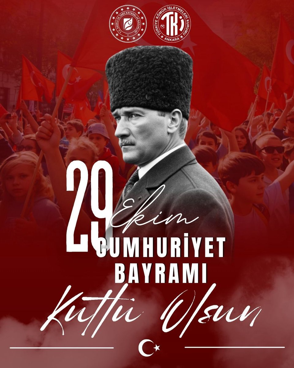 Gazi Mustafa Kemal Atatürk ve silah arkadaşlarını rahmet ve minnetle anıyor,
Cumhuriyetimizin 102. yılını gurur ve coşkuyla kutluyoruz. 

#29Ekim #TKİ #CumhuriyetBayramı
