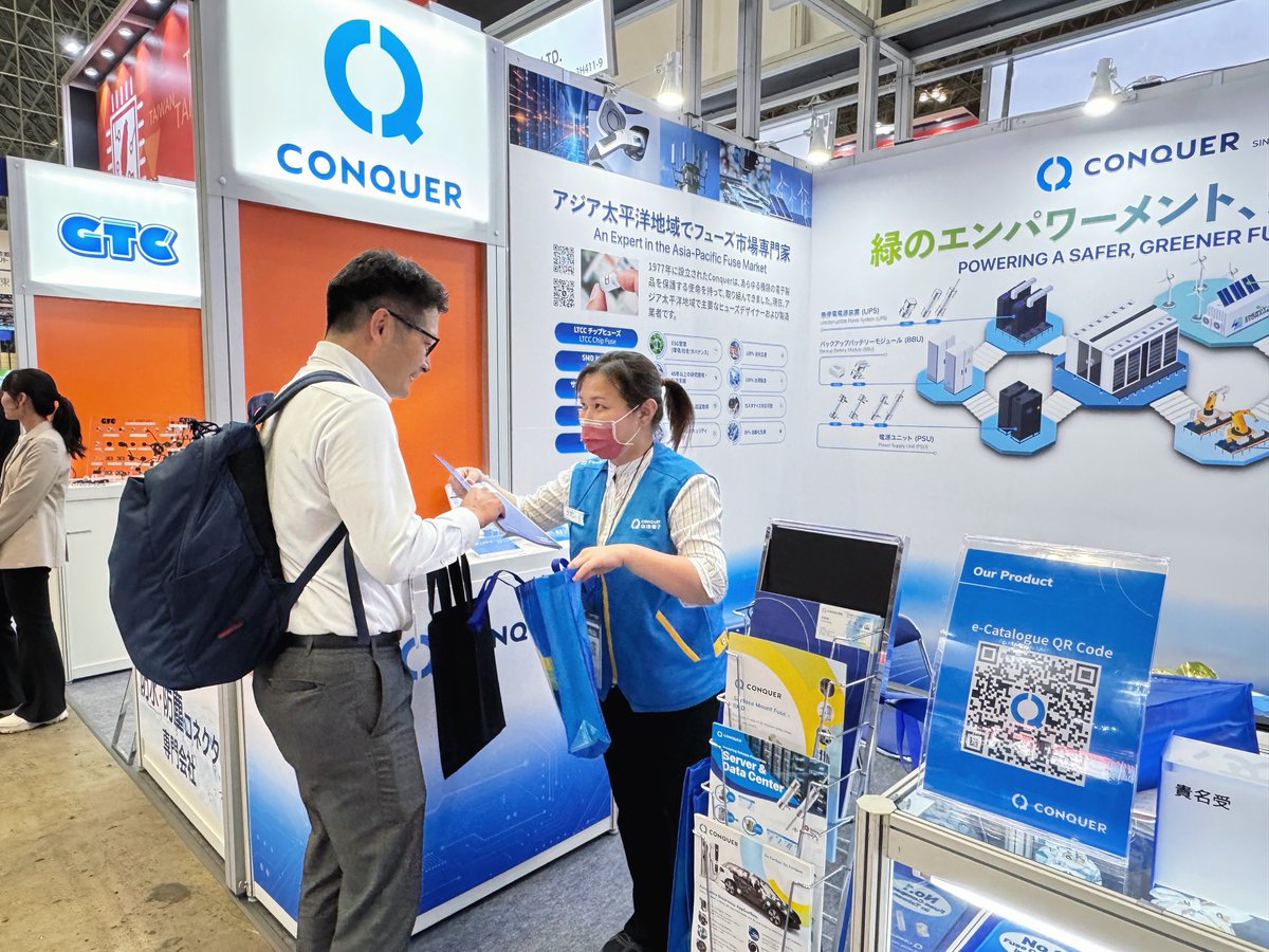 ConquerElectro1's tweet image. CEATEC 2025 Japan wrapped up — thank you for visiting Conquer and exploring our circuit protection innovations supporting Society 5.0!
#CONQUER #CEATEC2025 #CircuitProtection #Society5_0 #AI #CleanEnergy #Telecom