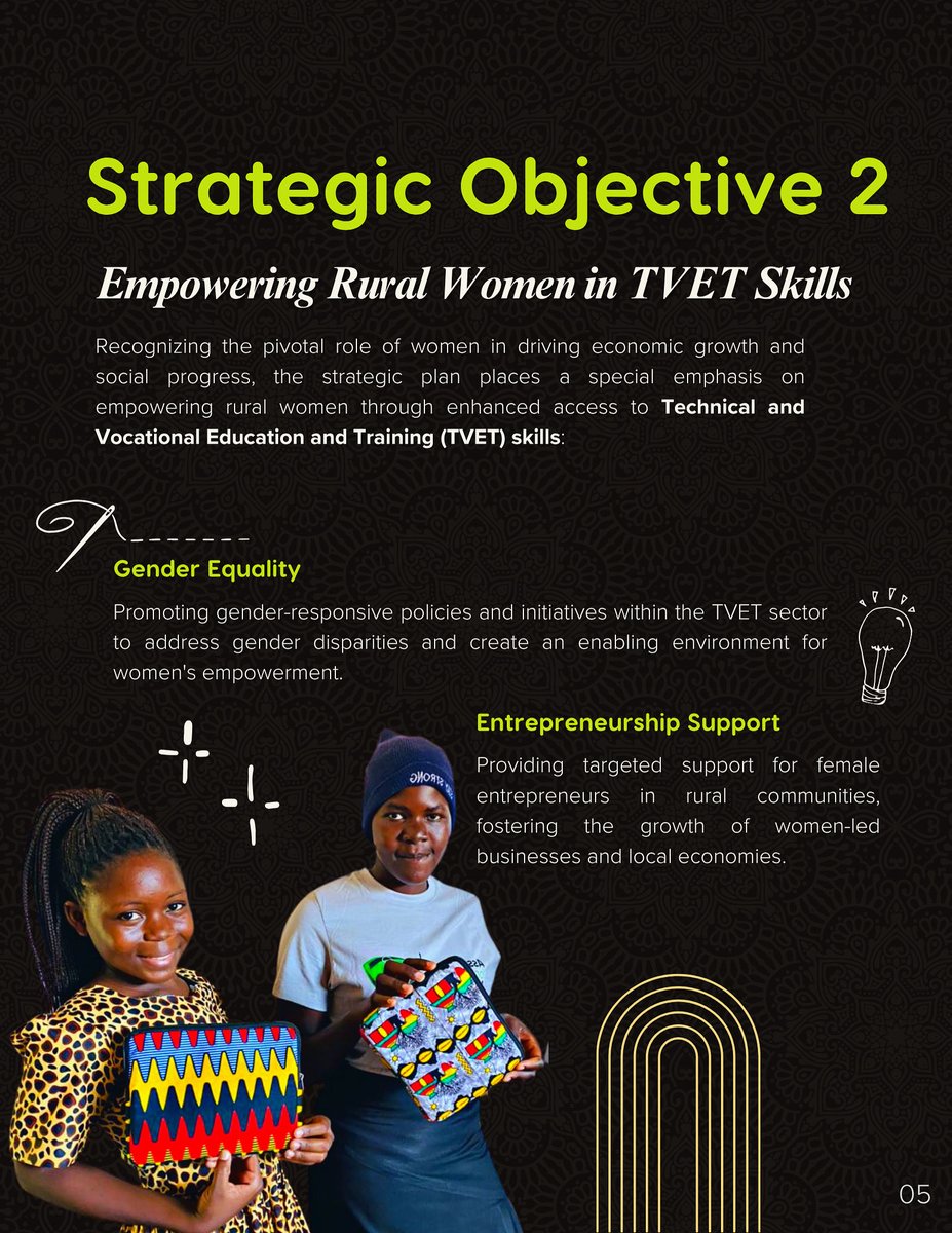 We’re committed to implementing our Strategic Plan 2023–2028, beginning with Strategic Objective 2: Empowering rural women and girls with TVET skills. We’re equipping them with hands-on skills for self-reliance.
See how we’re doing it bit.ly/3ZQKA4D
  #SkillsForChange