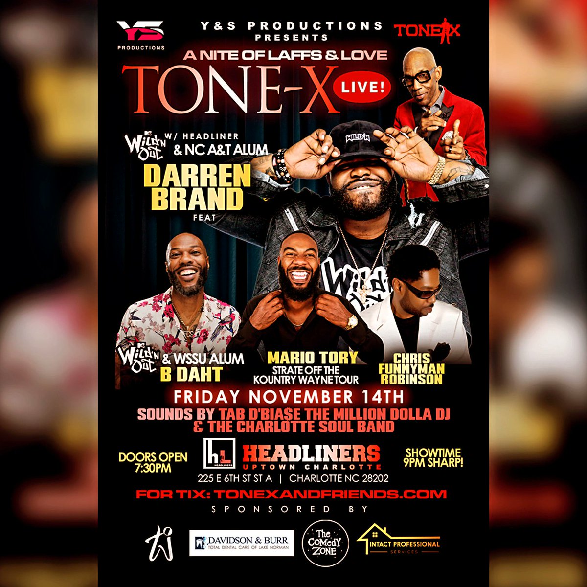 Charlotte, Monroe, Rock Hill, Gashouse, Indian Trail, Greensboro and all points in between...GET YO TIX !