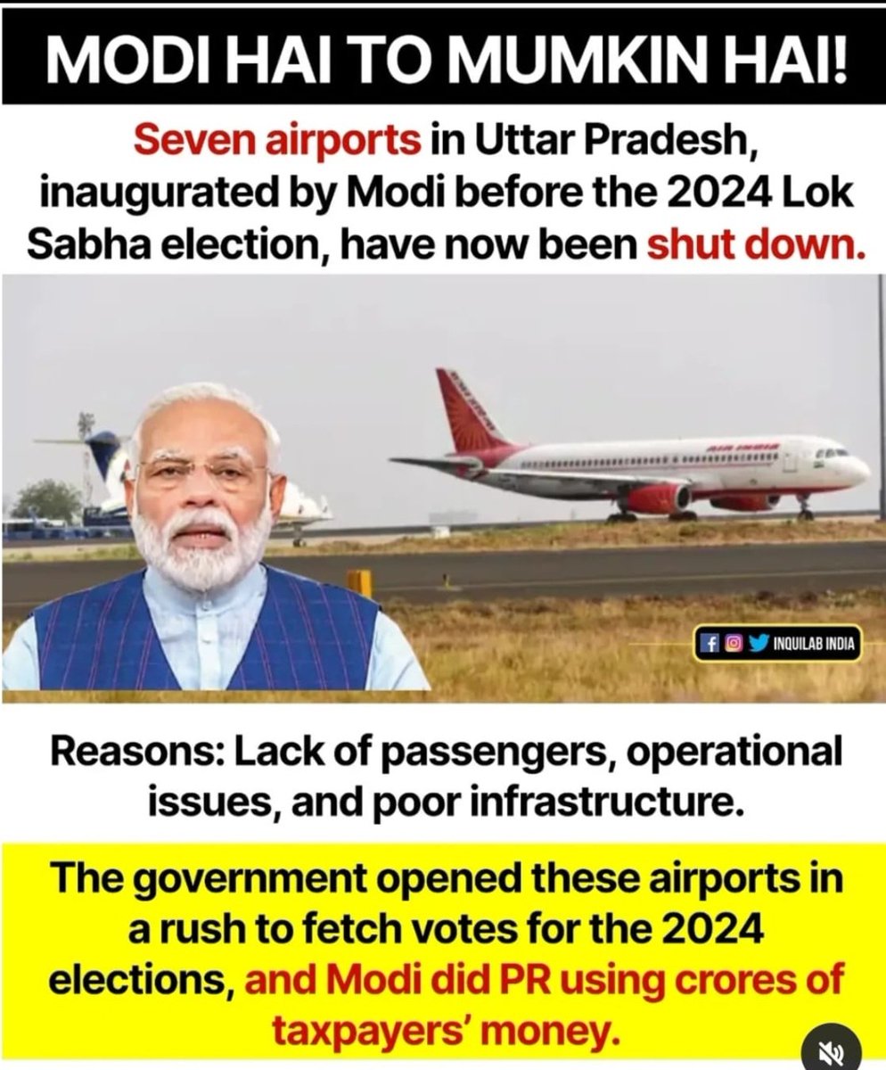 Just like the Bridges and roads. Even Airports are useless. Mudi government is wasting all the public money.