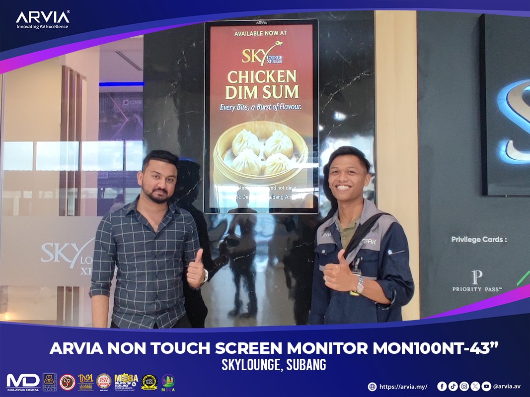 arviaav's tweet image. Successfully completed the delivery and installation of the ArviaNon-Touch Monitor MON100NT-43&quot; at SkyLounge, Subang✅
🔗 Visit our website: rfr.bz/t769eb2
#ArviaMonitor #DigitalSignage #NonTouchDisplay #4KDisplay #BusinessDisplay #CorporateSignage #LobbyDisplay