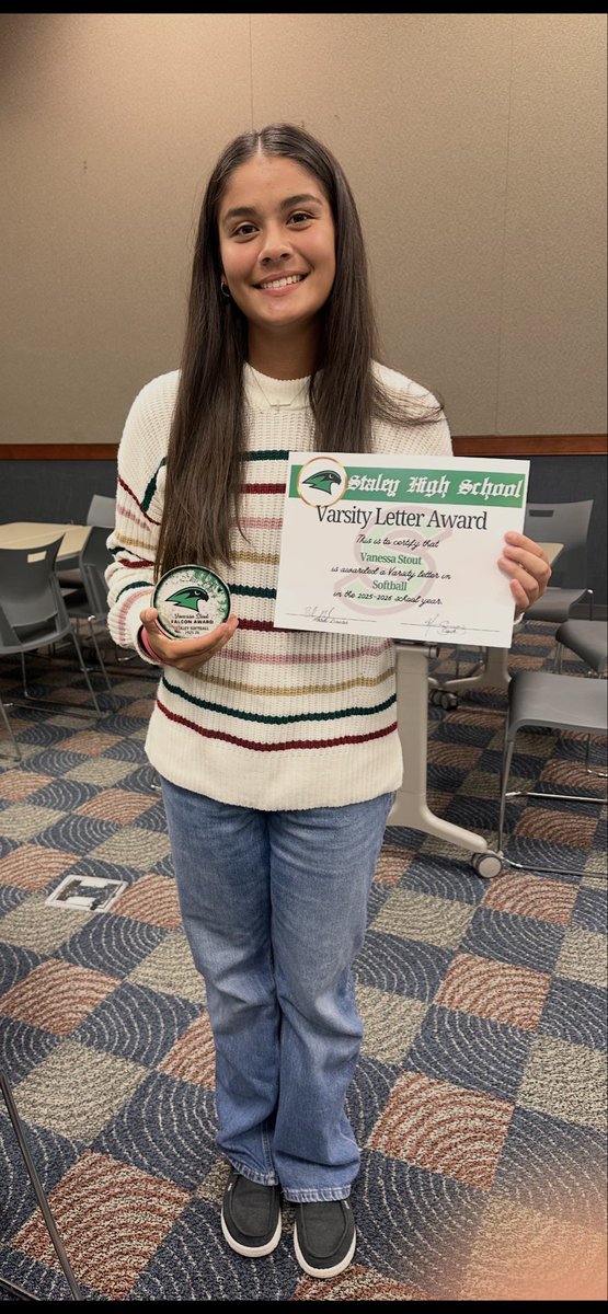 Had my high school softball banquet tonight. Blessed to have received the Falcon Award for being a good teammate, leader, and having a positive attitude! <a href="/nebraskagold816/">Nebraska Gold 816 Schultz</a> <a href="/StaleyFalconsSB/">Staley Falcons Softball</a>