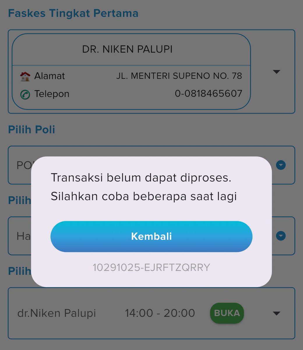 duskyyyyyyyy___'s tweet photo. @BPJSKesehatanRI kalo ini kenapa y? mau ambil antrian online selalu gagal seperti ini https://t.co/PdKjcOpKq0