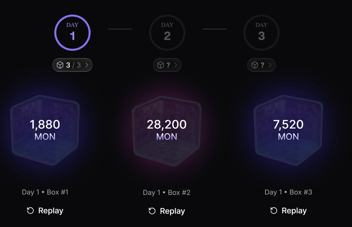 Monad空投开奖了 动画做得挺用心
crypto开盒被 <a href="/Collector_Crypt/">Collector Crypt</a> 带到新审美了