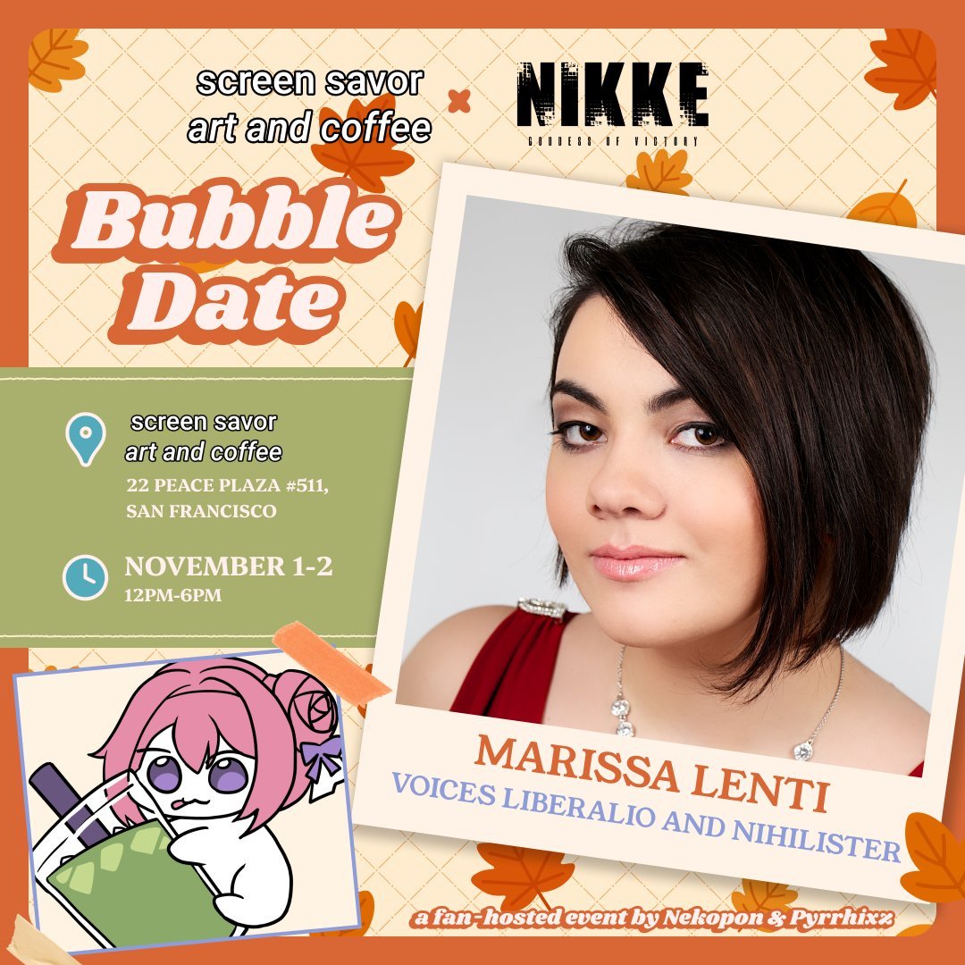 Crowns_Finest's tweet photo. Voicing a NIKKE with a fire that won't get snuffed out. The Heretic that got shot, stomped, crucified, burnt alive, eviscerated and eaten! We welcome @MarissaLenti , the voice of Liberalio &amp; Nihilister! She will be at @screensavor Nov 1-2! #NIKKE #NIKKEBubbleDate 🫧 https://t.co/o1A4Mp8UG1