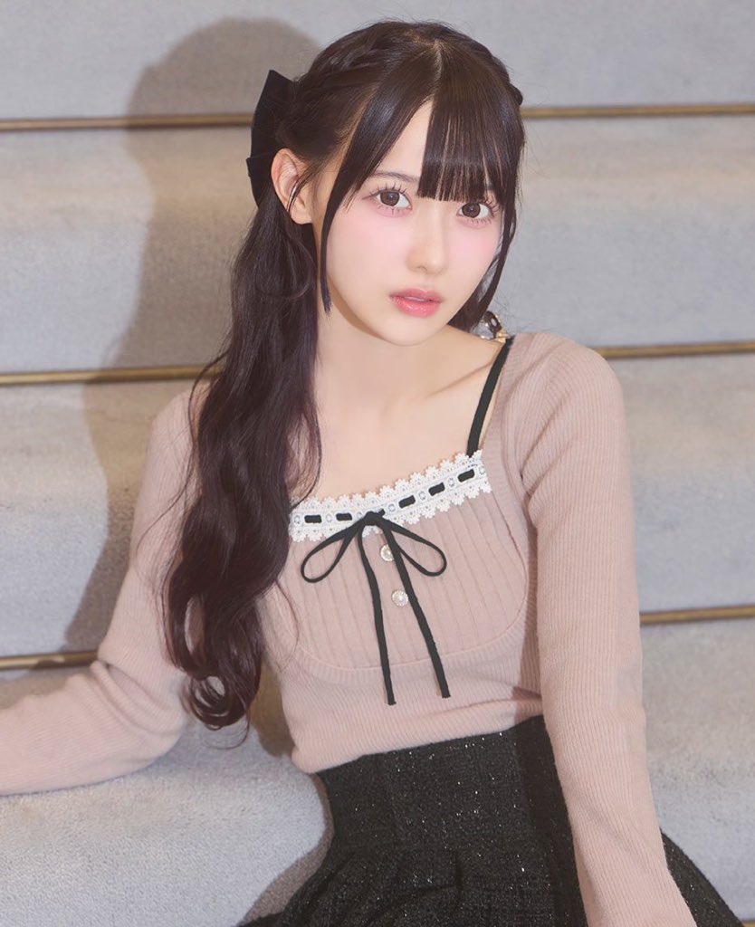 ミシェルマカロン　リボンリブニットトップス　ピンク　XSサイズ ミシェルマカロン リボンリブニットトップス ピンク XSサイズ ミシェル