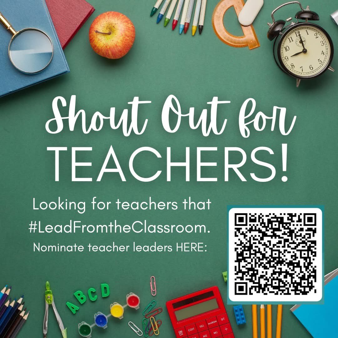 Excited to spotlight <a href="/DavisSchools/">DavisSchools</a> teachers that #LeadFromTheClassroom With help from community partners, we’ll be celebrating teachers leading in their schools. Nominate a teacher leader today! 💌👇forms.office.com/r/SR5eV7htfT
#TeachinDavis #Uted