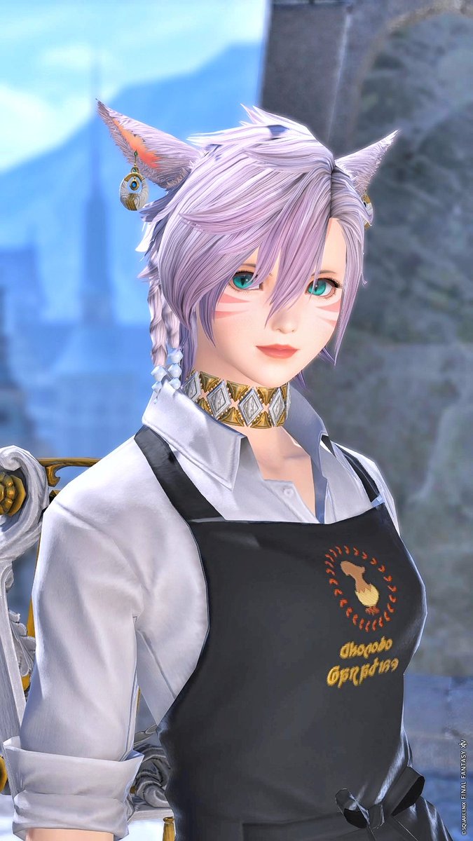 Husky0213ffxiv's tweet image. エプロンのよく似合うFCマスターがこちらです😽
#FCひだまりにゃんこ 
#FF14 #FFXIV #FF14SS #GPOSERS 
#miqote #ミコッテ