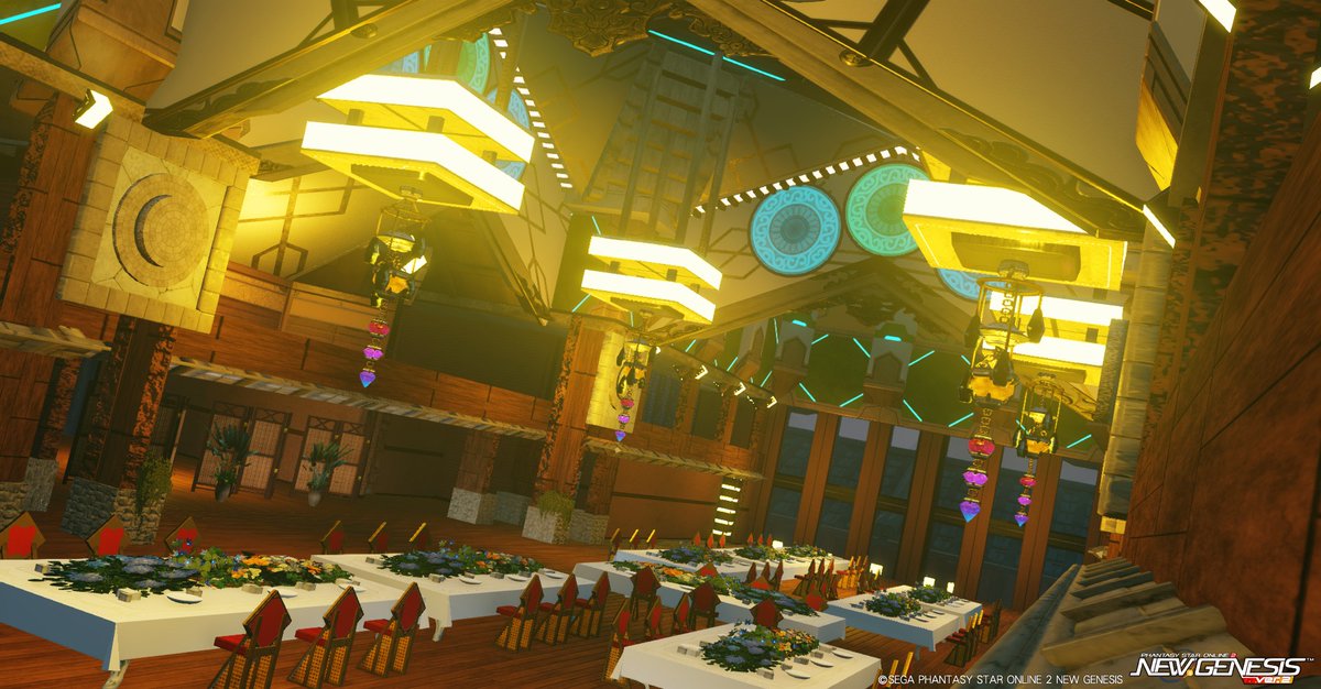 旧帝國ホテルの饗宴場
再現は天井が空襲で焼け落ちる前の姿で、戦後はフラットな天井に模様を描いたシンプルな外観となってしまう。多くの国賓や著名人を招いた歓迎会や晩餐会、祝賀会が行われた場所で、高倉健や水谷八重子（良重）など著名人の結婚式もここで行われていた。
#クリエイティブスペース