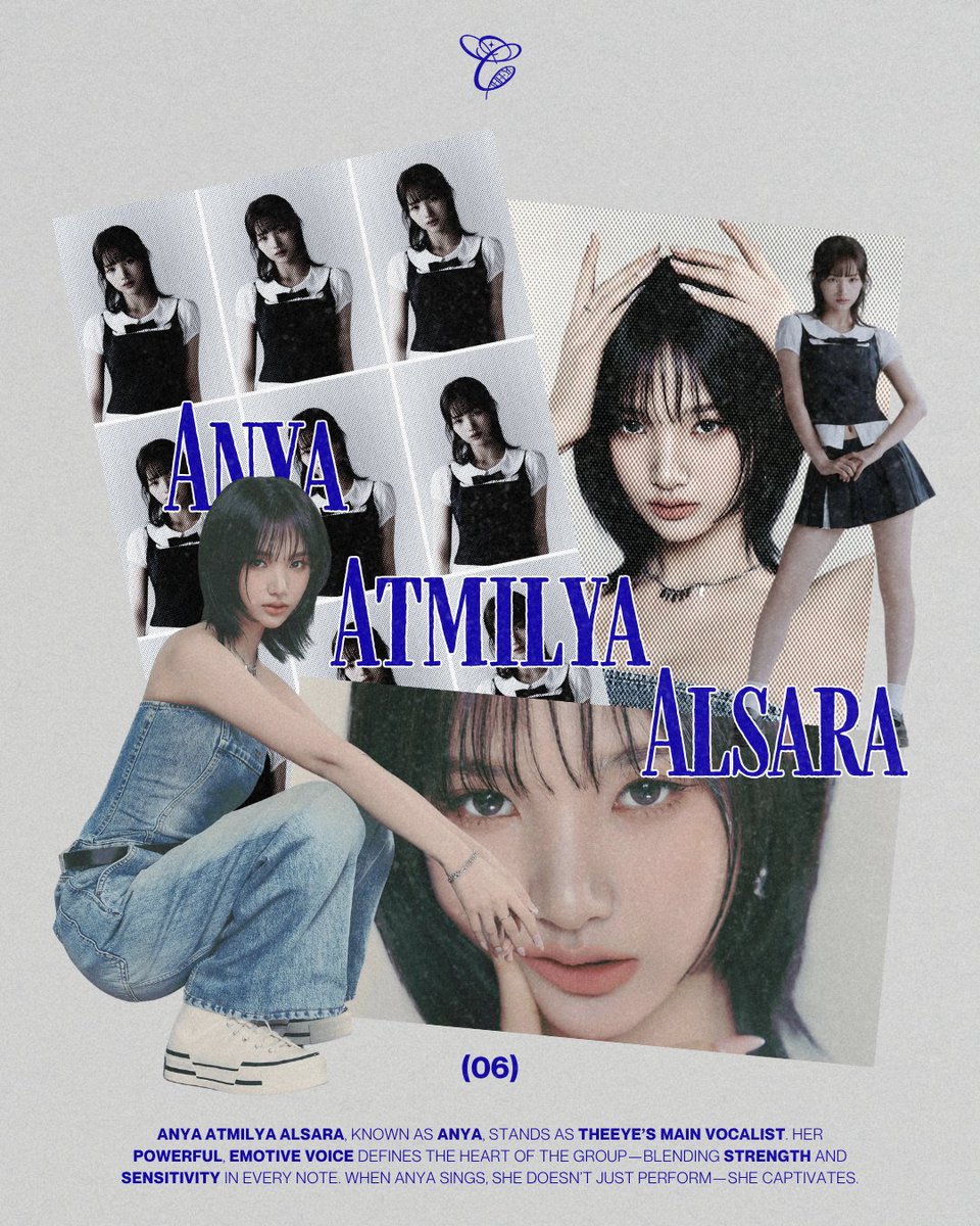 ᅠ
ᅠ

The sixth light of 𝗧𝗛𝗘𝗘𝗬𝗘, 𝗔𝗻𝘆𝗮, shines with a voice that transcends emotion itself. As the main vocalist, her tone carries depth and clarity — a sound that feels both powerful and fragile, like light breaking through a quiet storm.

ᅠ
ᅠᅠ