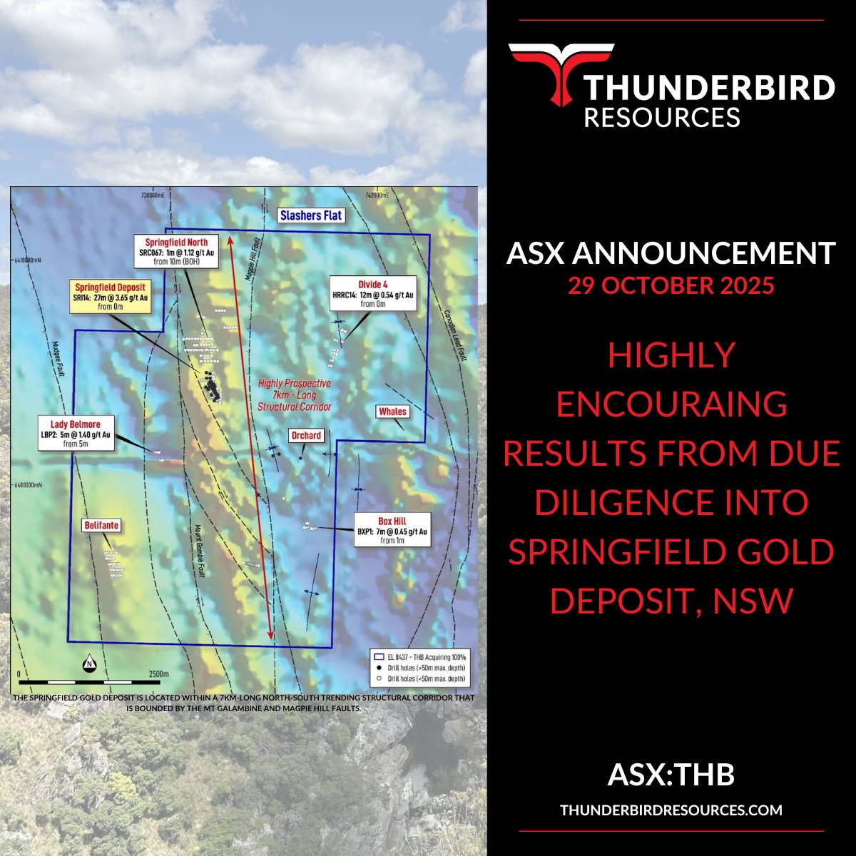 <a href="/THBresources/">Thunderbird Resources</a> provides highly encouraging results from due diligence into Springfield Gold Deposit in New South Wales. 

Read the full announcement here: wcsecure.weblink.com.au/pdf/THB/030152…

#ThunderbirdResources #Exploration #Gold #NSW