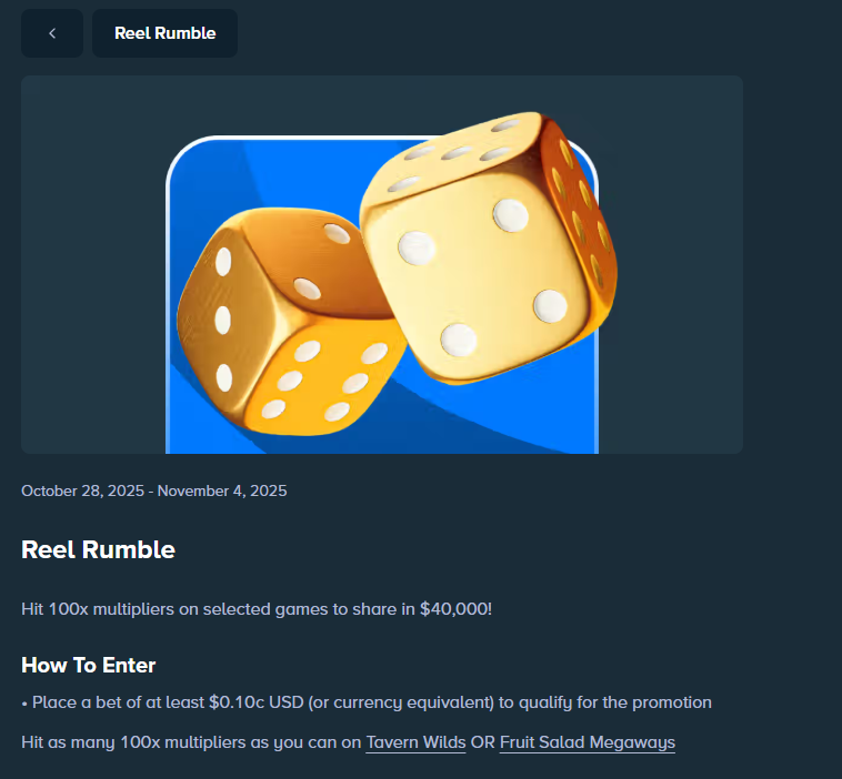 Head on down to <a href="/Stake/">Stake.com</a> and play some of Rabbit Gaming's Tavern Wilds to participate in Reel Rumble!

stake.com/casino/games/r…