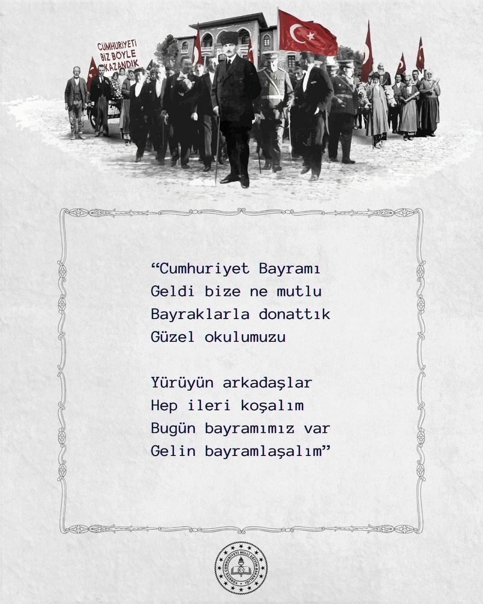 VasingtonEgitim's tweet image. 🇹🇷 Cumhuriyet Çınarımız 102 Yaşında! 
Maarifimizin en kıymetli dersi, kurtuluş ve kuruluşumuza yön veren kahraman ecdadımızdan ilham almak; bir milletin varoluş destanı olan “cumhuriyet”imizin kazanımlarını anlamak ve anlatmaktır. 
🎈29 Ekim Cumhuriyet Bayramımız kutlu olsun! 💫