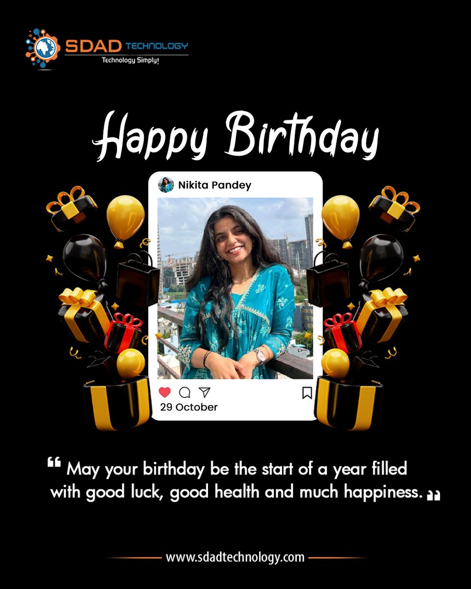 SdadTechnology's tweet image. Happy Birthday, NIKITA PANDEY ,May this special day bring you endless joy, success, and great memories. Cheers to another year of amazing achievements and adventures!

#sdadtechnology #happybirthday #nikitapandey #birthdaywishes #celebratelife #birthdayjoy #cheerstoyou #special