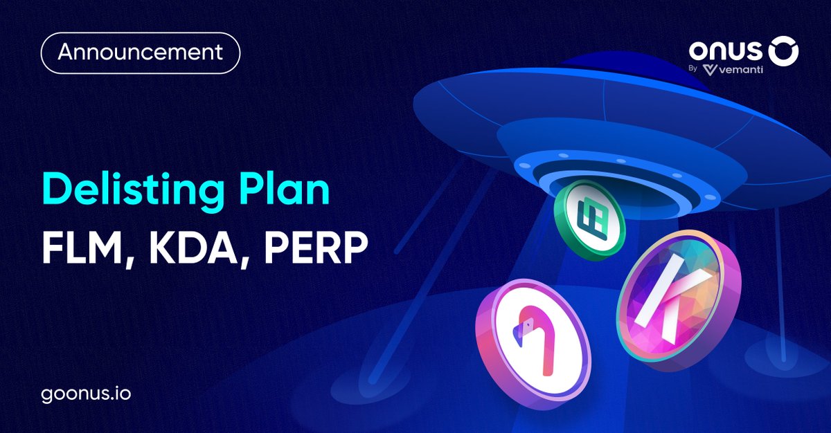 ONUSFinance's tweet image. 📢 FLM, KDA and PERP Delisting Plan

According to the latest announcement from liquidity partner Binance, starting from October 29, 2025, this exchange will officially delist Flamingo (FLM), Kadena (KDA), Perpetual Protocol (PERP).

Since there is no alternative source of…