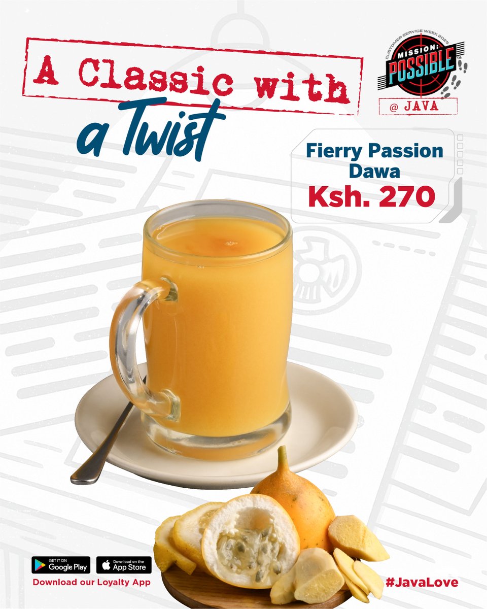 javahouseafrica's tweet image. Fun fact about our Dawa, we don’t just give you the usual. We like to switch things up and add twists that give you that kick. This month, we brought in the Fierry Passion Dawa. Try it before the month ends.
#JavaLove