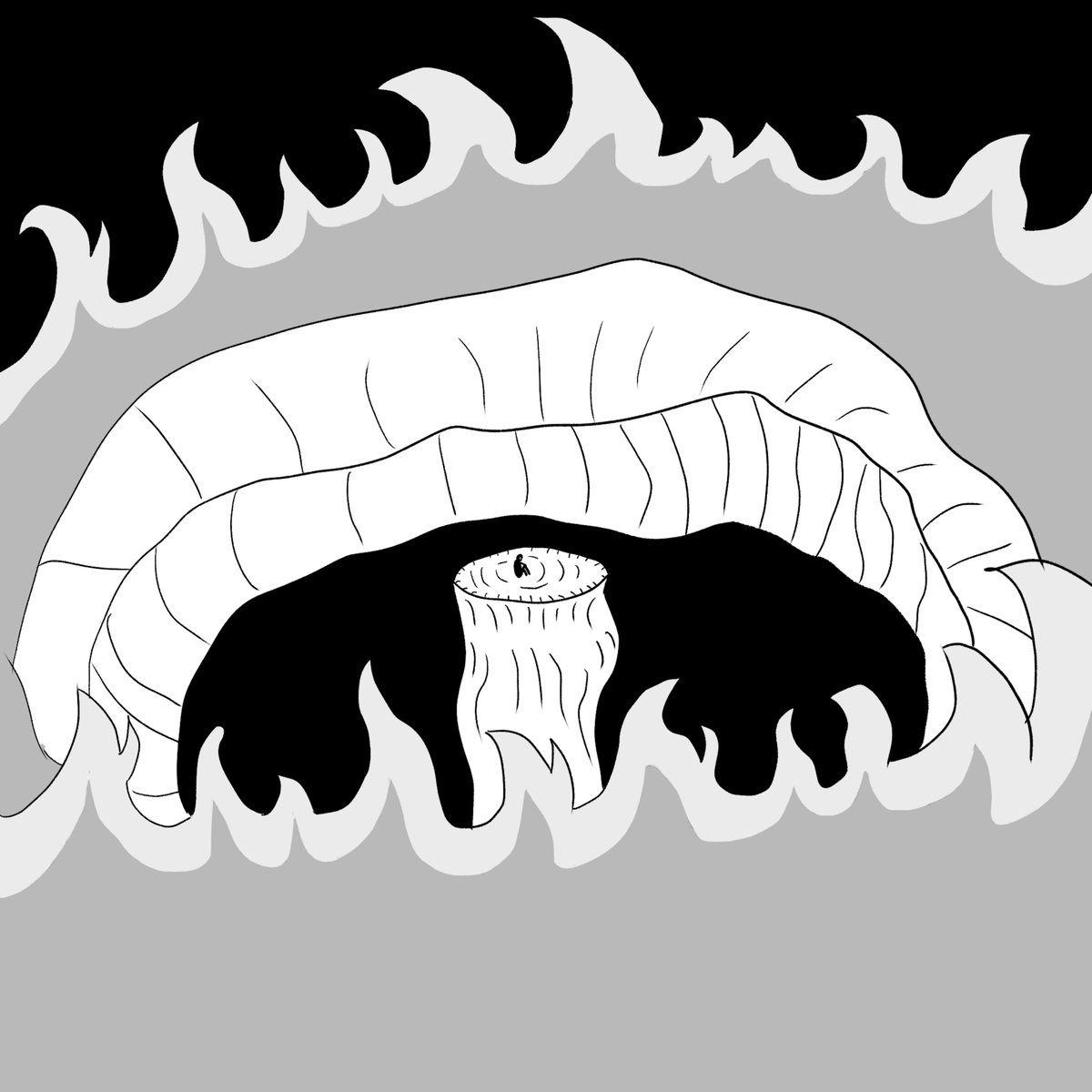 CrimsonJBK's tweet photo. Isolation is the worst kind of hell if you think about it. #Inktober #Inktober2025 #inktoberday25 https://t.co/wkMu847QLn