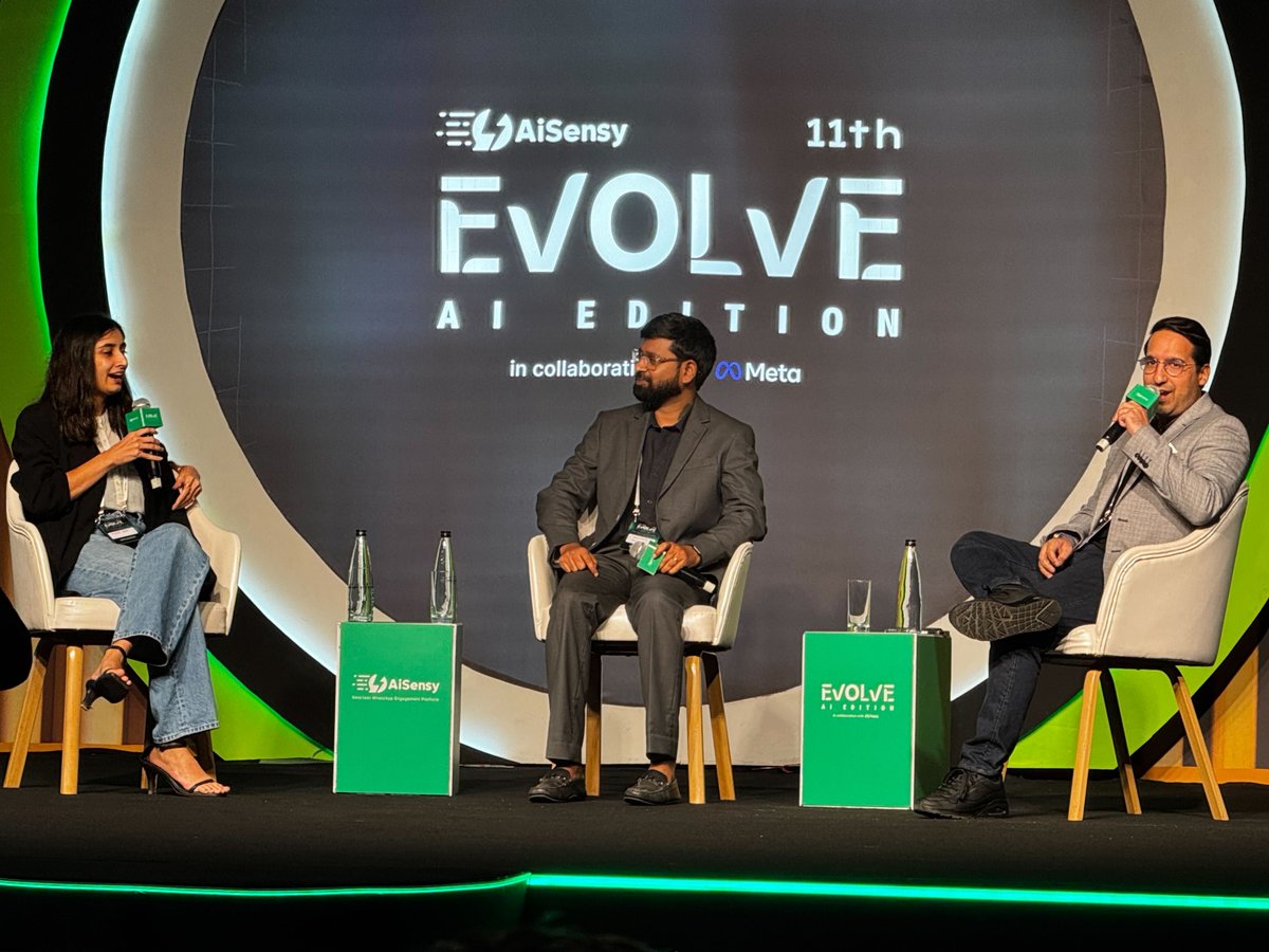 When AI starts talking back, things get interesting.
At the 11th #Evolve by <a href="/AiSensy_wa/">AiSensy - #1 Whatsapp Marketing Platform</a>  with Apoorv (Smallest AI) &amp; Manvi (Homelane), we unpacked how voice &amp; in-app agents can cut friction, not jobs.

That’s the future we’re building at @RevRagAI.

#RevRagAI #Evolve