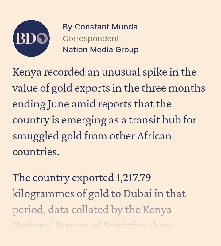 _James041's tweet image. Frame one : Kenya ships Ksh 8B gold in Dubai amid smuggling links.

Do you know where Dubai is? In the United Arab Emirates who are accused of the Sudan Genocide.

Frame Two: Kenya recorded an UNUSUAL spike in the value of gold exports amid reports that the country is emerging as…
