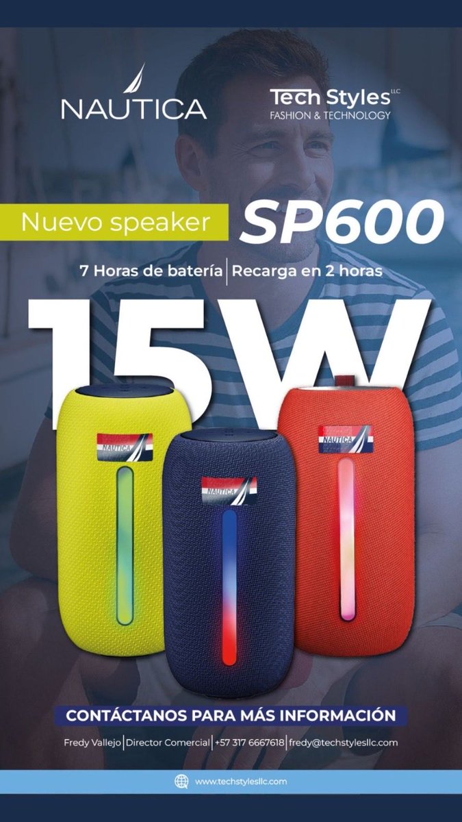 ImportandoUsa1's tweet image. 🔊 NEW NAUTICA SP600 ☀️
🎶 15W | 7h battery
🎧 True Wireless Stereo
💦 IPX6 water-resistant
🎒 Portable w/ handle
📞 +57 317 6667618 | 📧 fredy@techstylesllc.com
#OfficialDistributor | 5 colors: Navy, Yellow, Red, White, Nude

#importandousamagazine