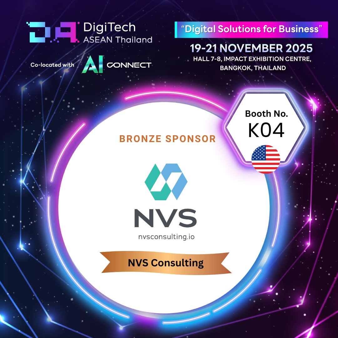 digitechaseanth's tweet image. 🚀 NVS Consulting | บูท K04 | USA | Bronze Sponsor
ขับเคลื่อนองค์กรยุคใหม่ด้วย Generative AI, Hybrid Cloud และ DevOps
📍 ฮอลล์ 7–8 อิมแพ็ค เมืองทองธานี
🗓 19–21 พฤศจิกายน 2568
👉 ลงทะเบียนฟรี: evcnx.co/AsMFk
#ThailandDigiTechEvent #DigitalSolutions