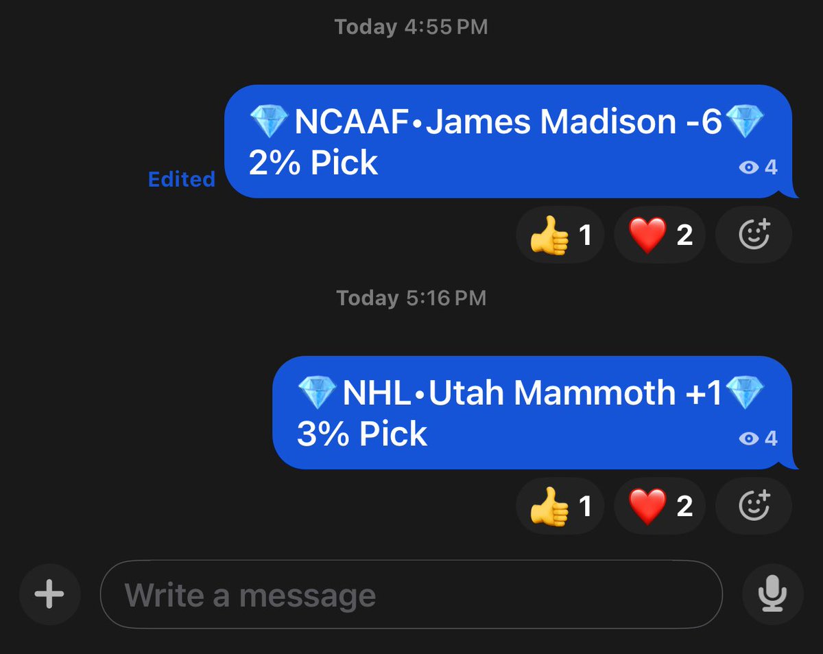 JebPicks's tweet photo. 1-1 for the day 

James Madison ✅💵

Utah Mammoth❌ https://t.co/KZ9gbrEAzx