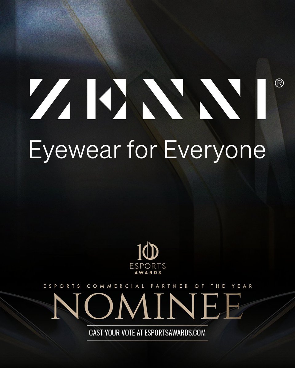 Zenni_Gaming's tweet photo. We are extremely honored to be nominated as a finalist for Esports Commercial Partner of the Year at the @esportsawards!

We'd also like to give a nod to our friends @TeamLiquid @FACEIT and @IFCYipeS for their nominations!

You can vote daily thru Nov 12 https://t.co/qOZlDuQOna https://t.co/vJBuLQo9Oi