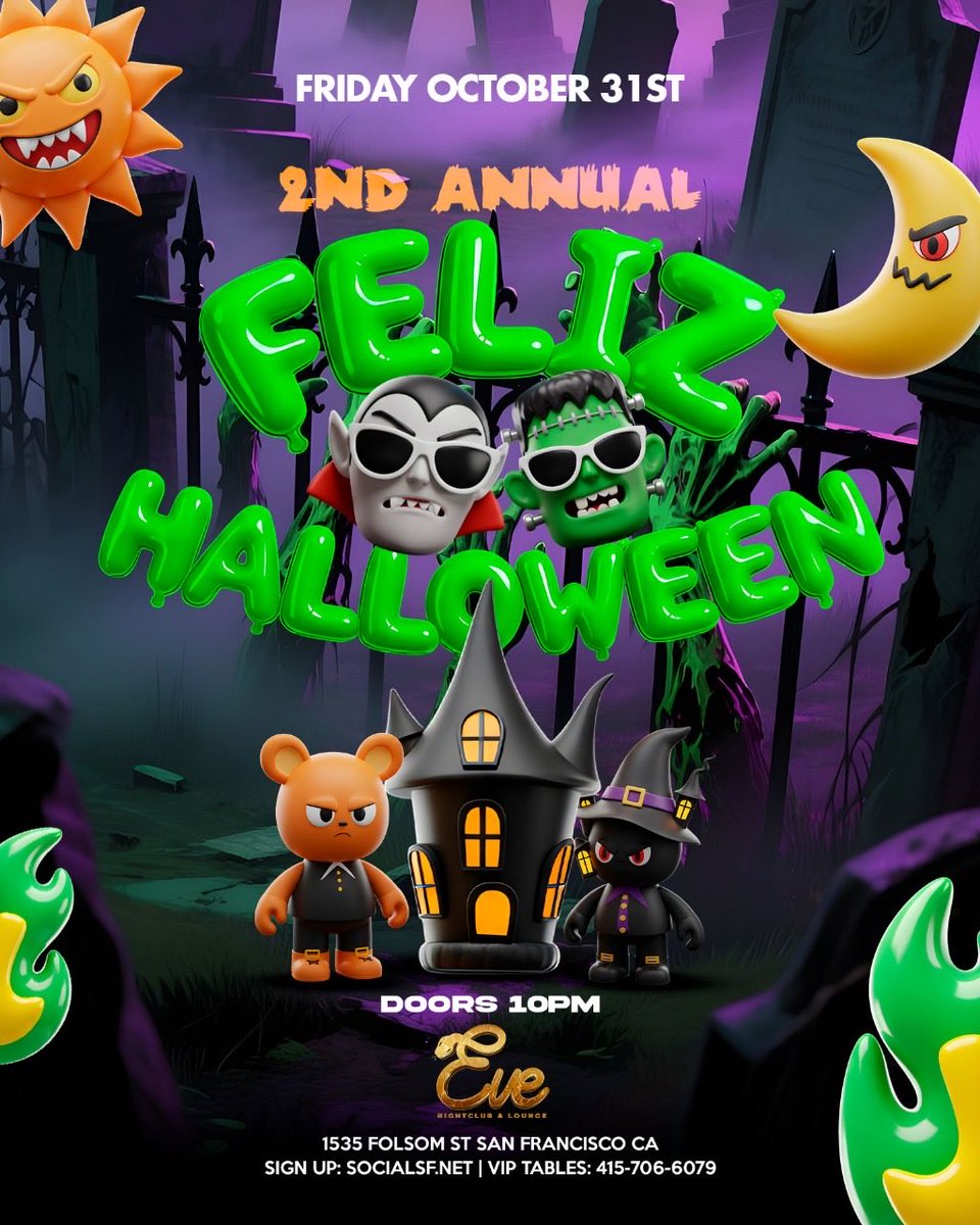 Friday October 31st San Francisco’s BIGGEST Halloween Night party at Eve Nightclub!