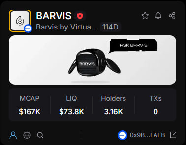 Windy0x257's tweet photo. #BARVIS
0x9BbB482C3D472826054DBE427C9e36eAc137FAFB
BARVIS Where DeFi Meets AI. The first smart AI agent that lets you swap, stake, and farm using simple natural language commands.
Built on Base, Arbitrum, Sonic, and Berachain, and soon integrating ERC-8004 the new standard for AI agents in DeFi.
The CTO is in control, devs are out, and the token is about to climb the x402scan leaderboard. Base is heating up, liquidity’s flowing whales and KOLs are starting to notice $BARVIS.
The next meta is forming
Next 1M soon
